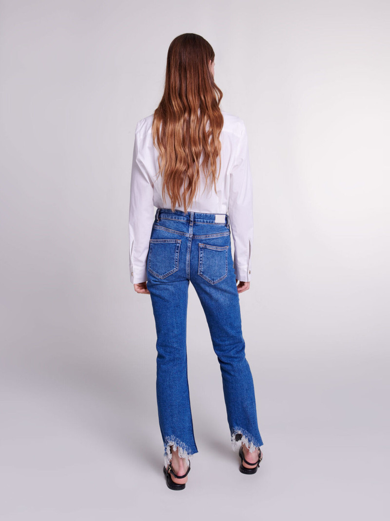 Slim-fit jeans, ripped at the bottom 5