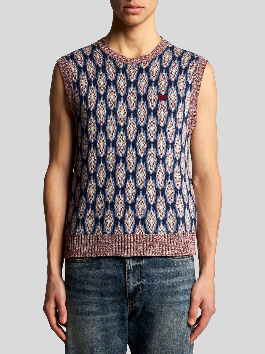 KNIT JACQUARD WAISTCOAT - 2