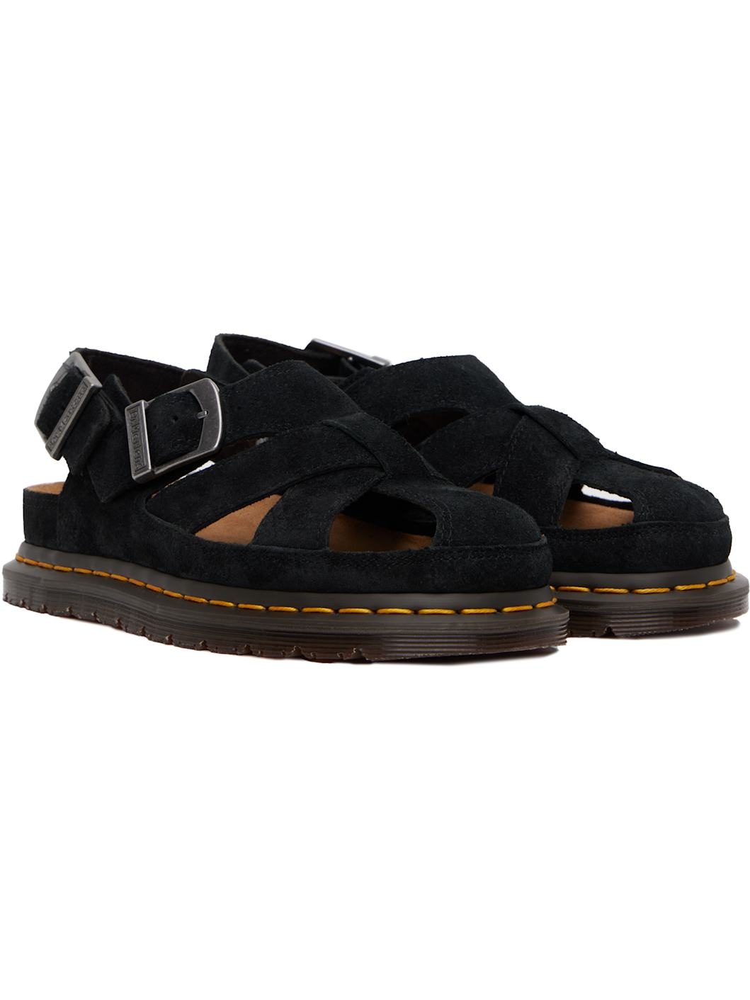 Black Archive Fisherman Suede Sandals - 4