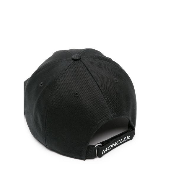 Black logo-patch cotton cap - 4