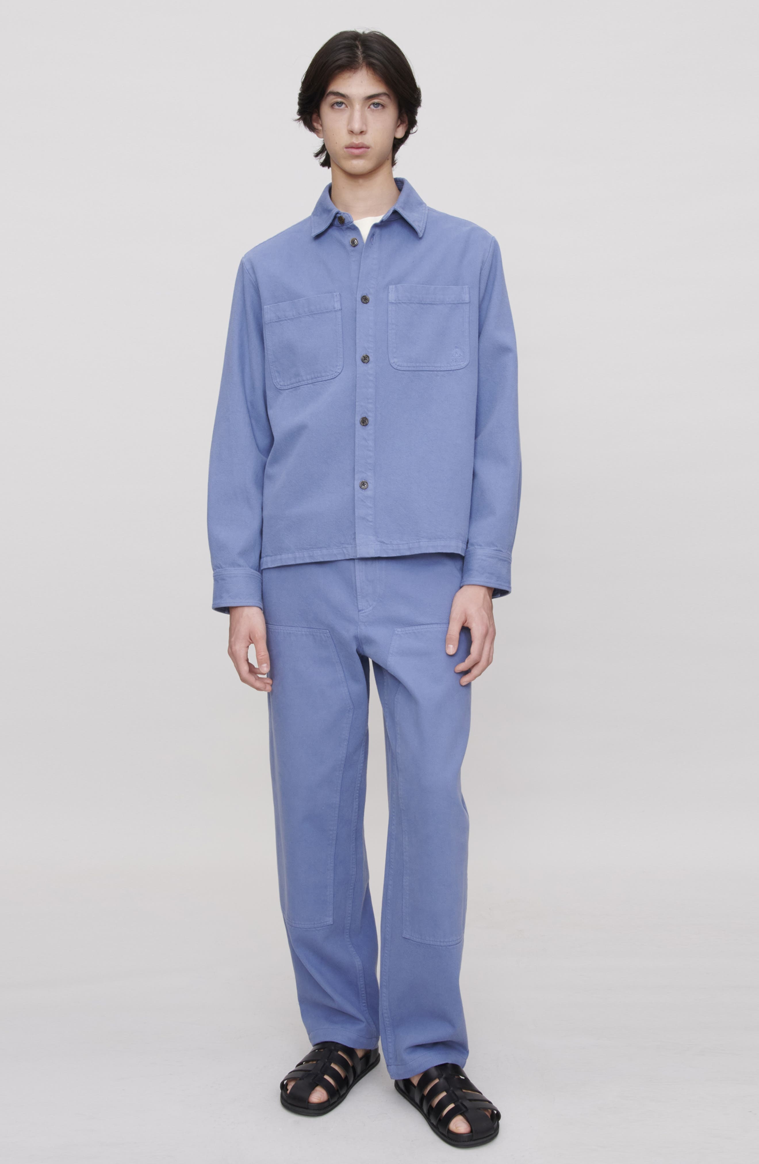 A.P.C. Gustav Loose Fit Organic Cotton Carpenter Pants in Iaa at Nordstrom - 5
