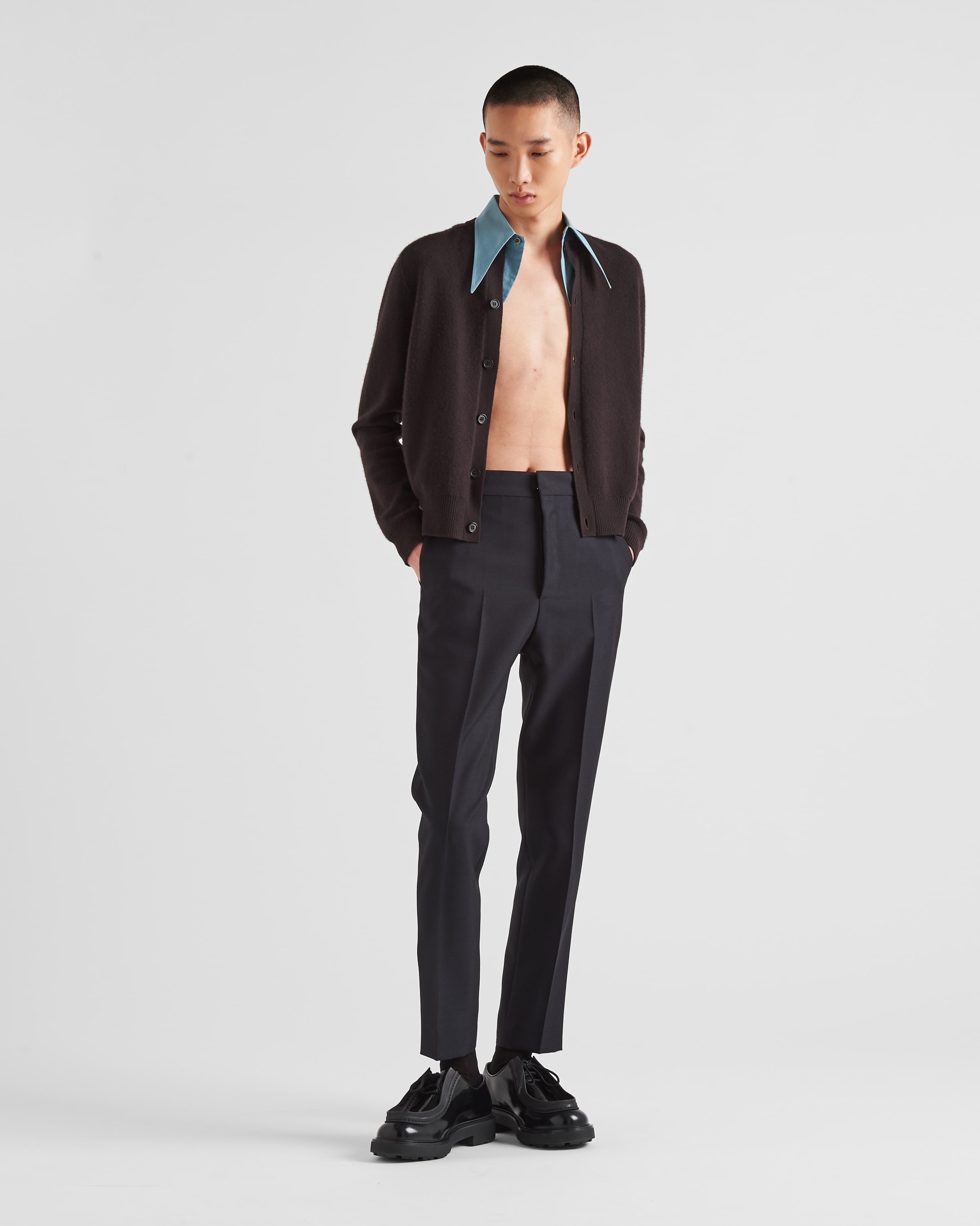 Cashmere cardigan with collar - 2