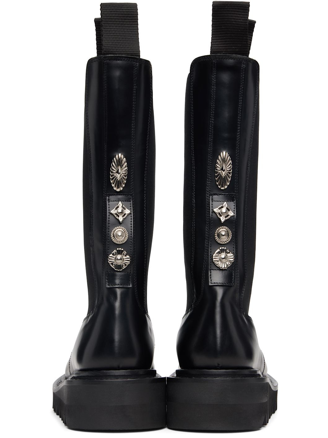 SSENSE Exclusive Black Mid Calf Leather Chelsea Boots - 2