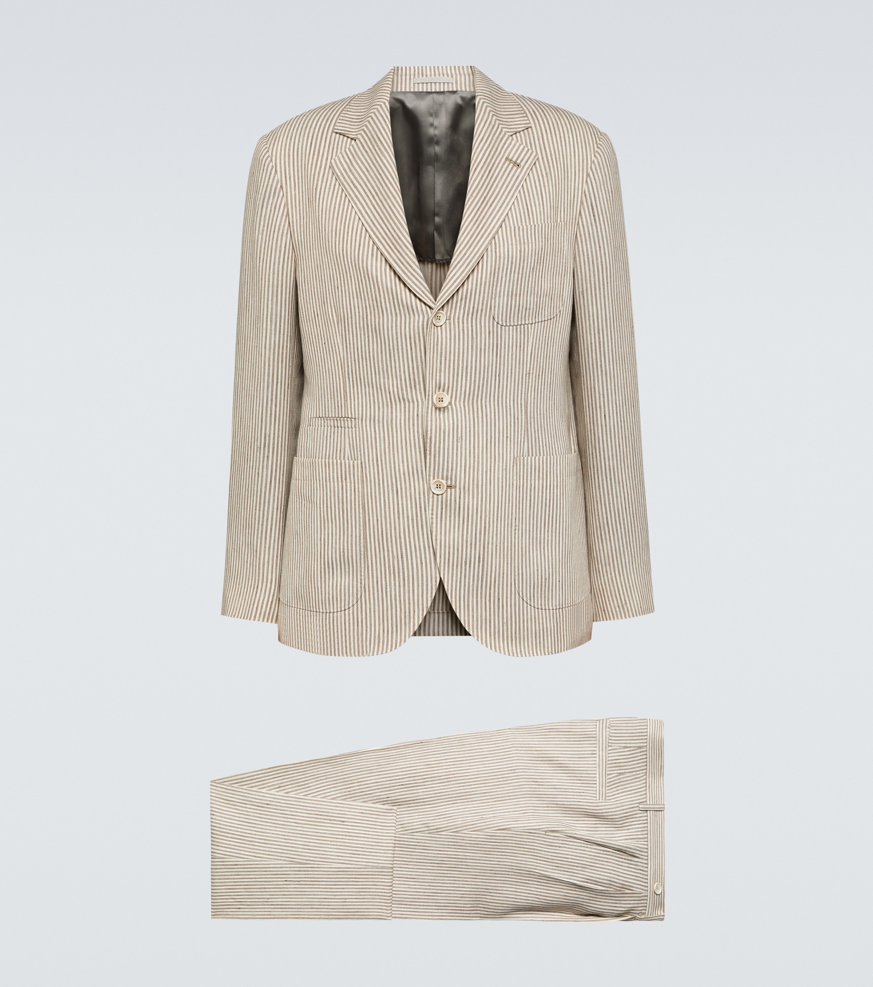 Striped linen and wool suit - 1
