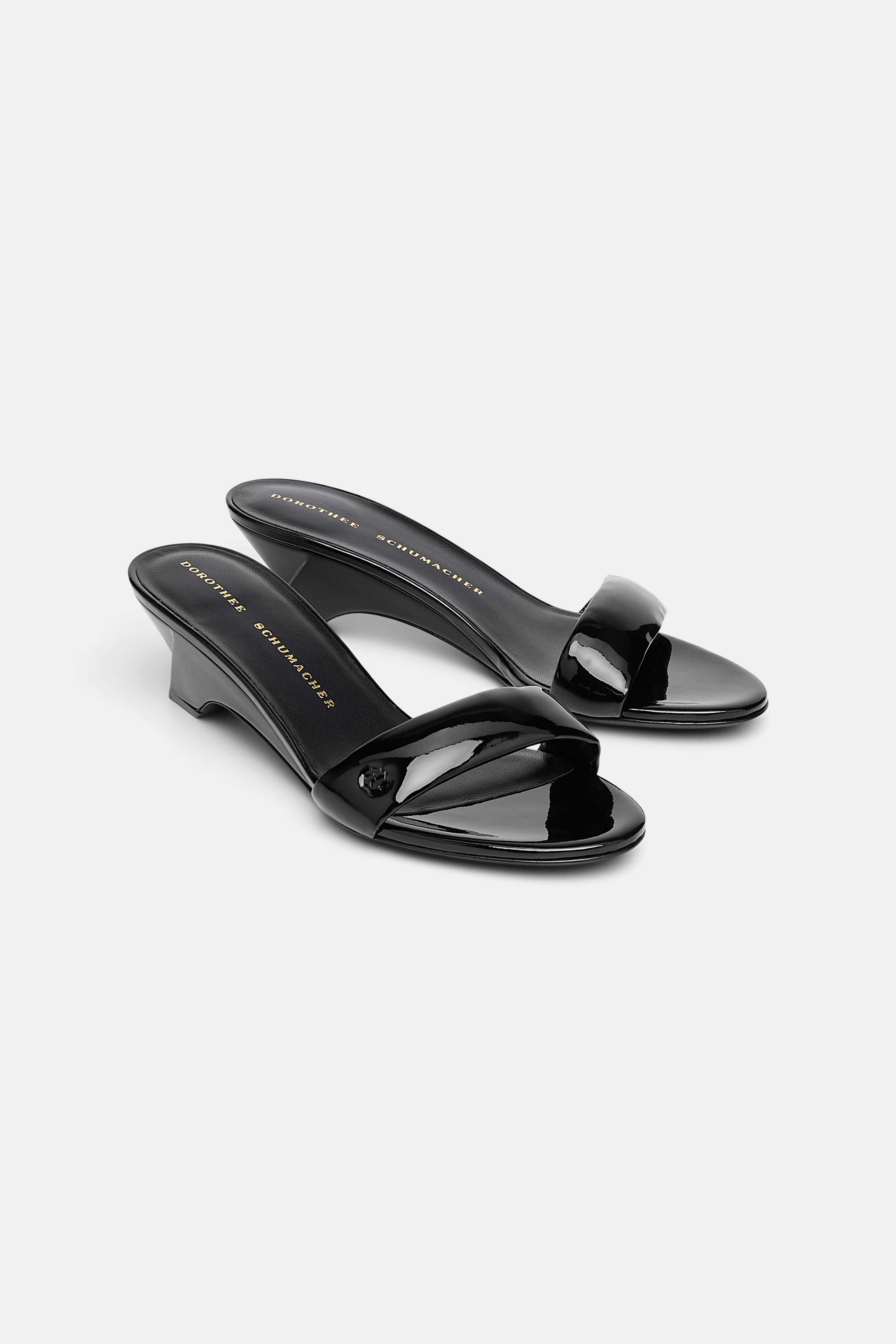 GLOSSY SHINE wedge mule - 8