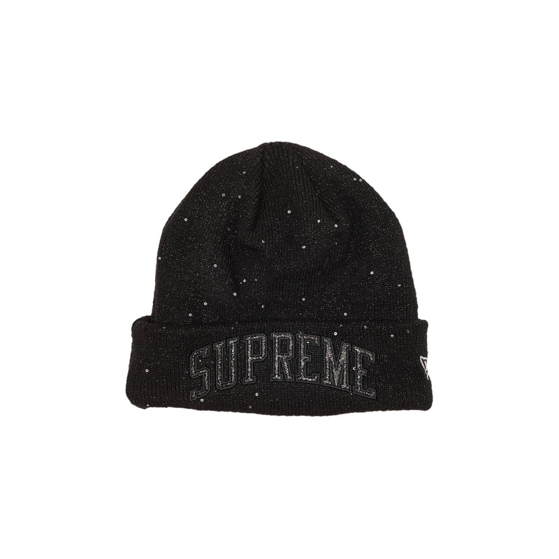 Supreme x New Era Metallic Arc Beanie 'Black' - 1