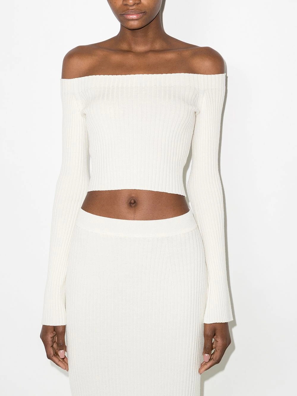 off-shoulder cropped jumper - 2