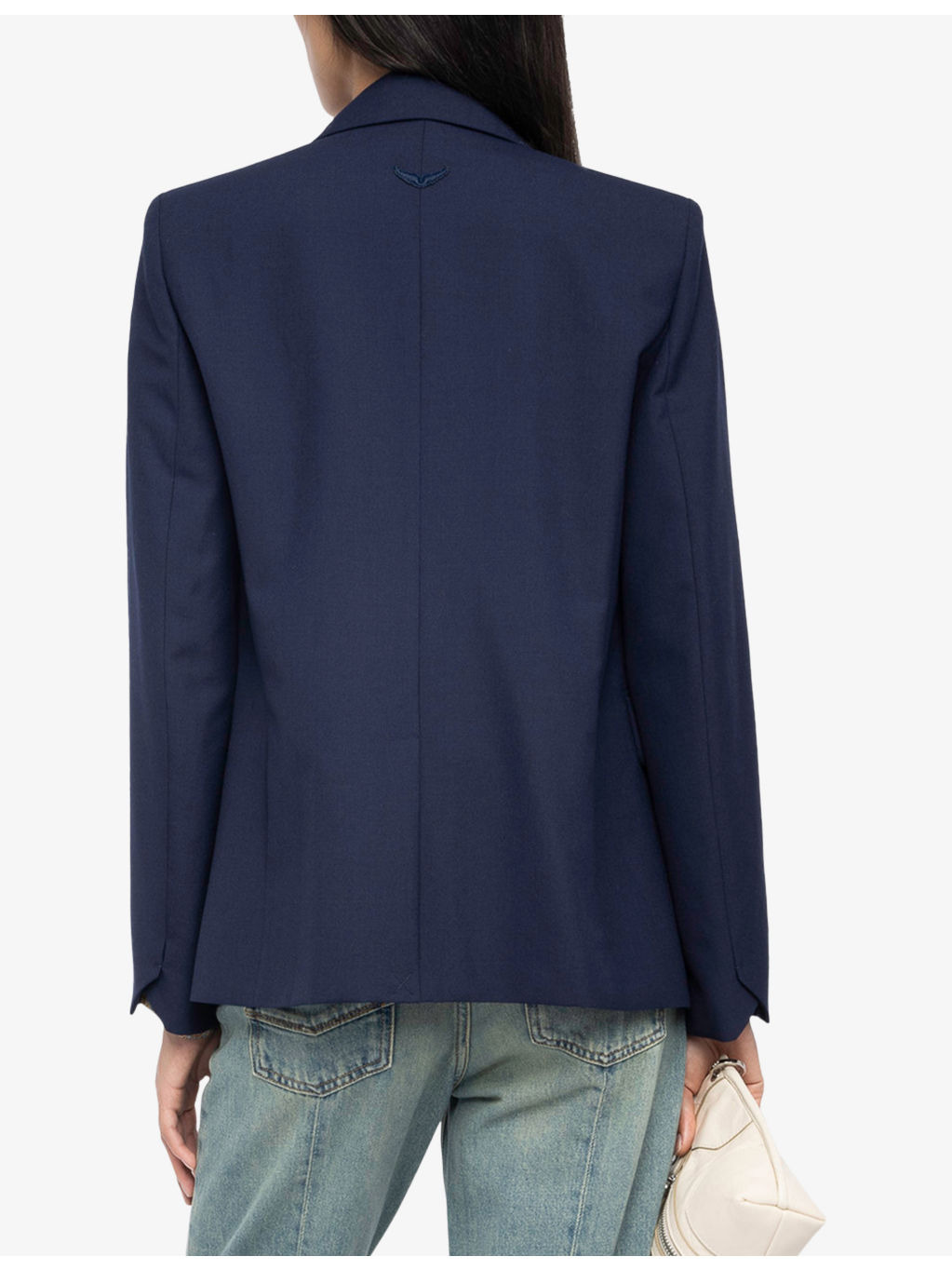 Vavy Eagle-Embellished Single-Breasted Stretch-Woven Blazer - 4