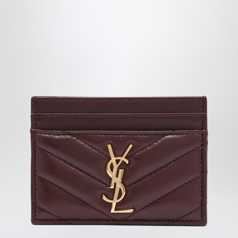 Saint Laurent Bordeaux Cassandre Card Holder Women - 1