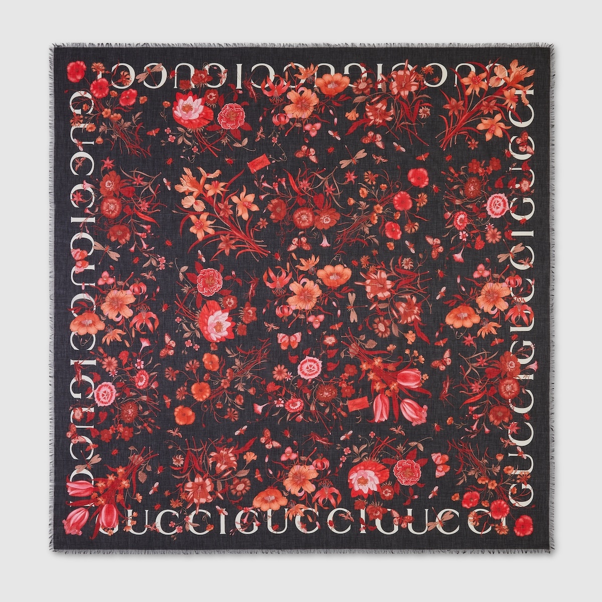 Floral Gucci print shawl - 1