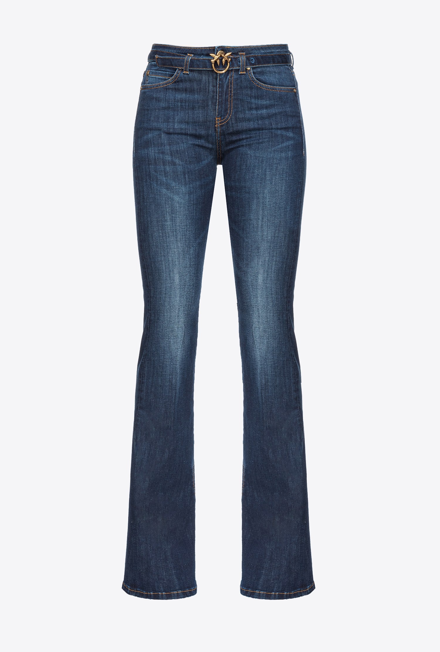 FLARED POWER STRETCH DENIM JEANS - 1