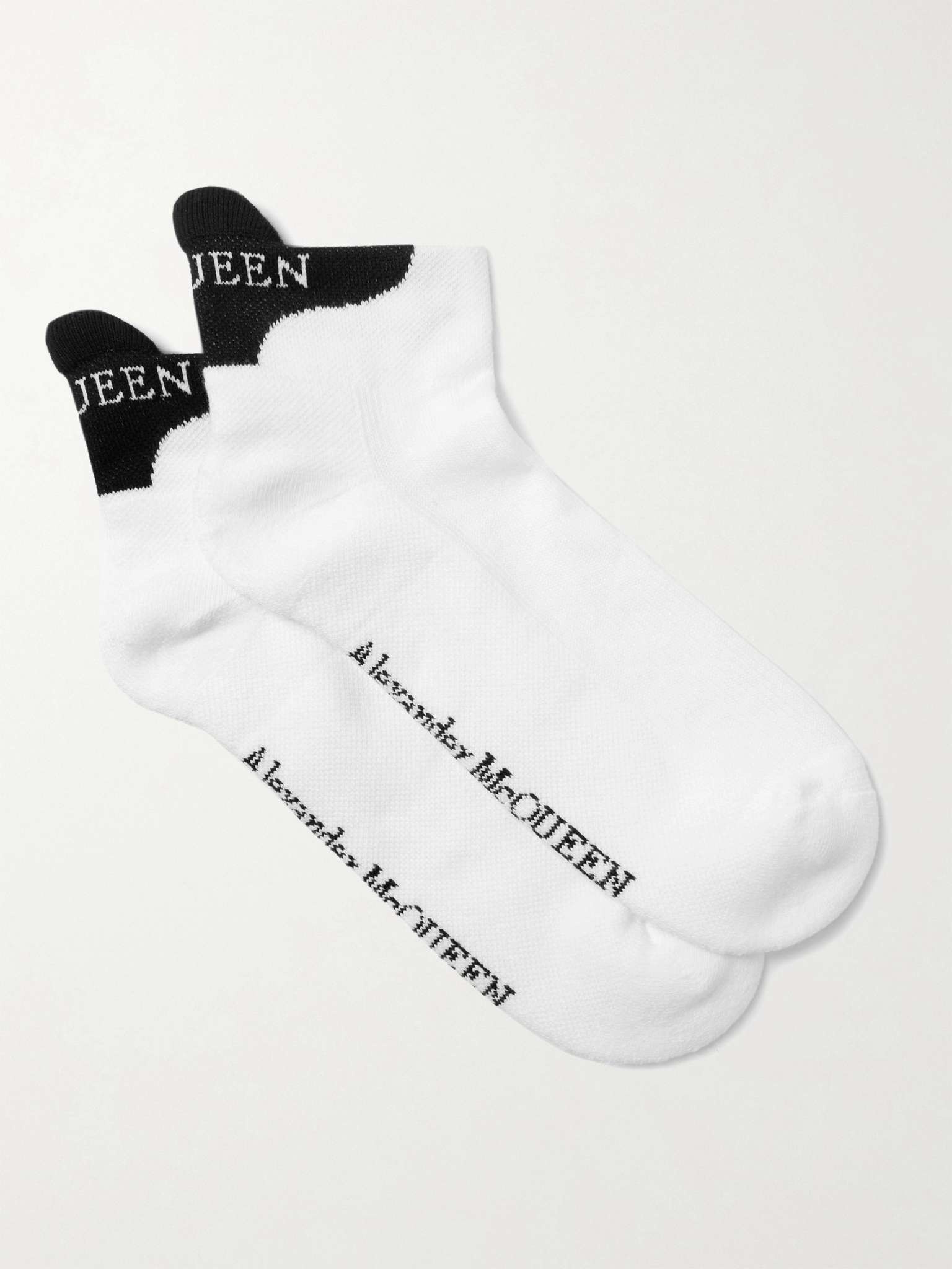 Logo-Intarsia Stretch Cotton-Blend No-Show Socks - 1