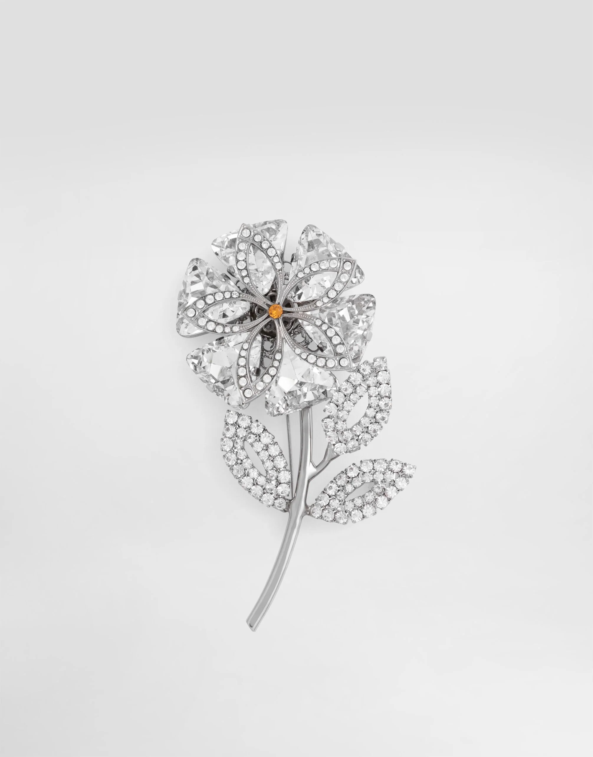 Maxi flower brooch with rhinestones - 1