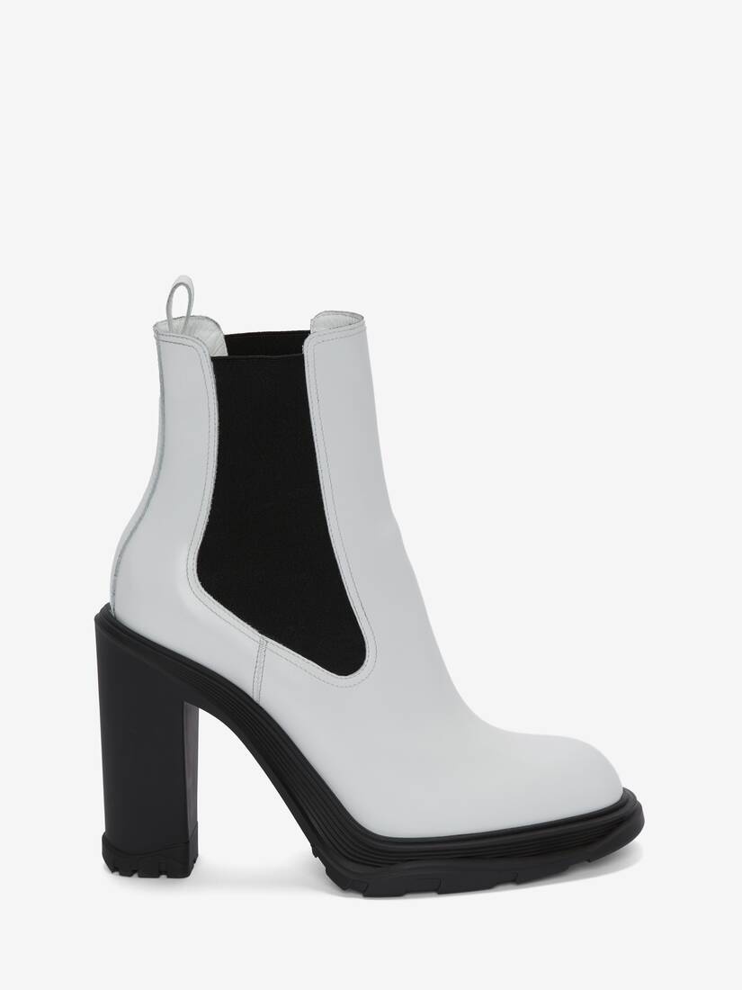 Tread Heeled Chelsea Boot in Ivory/black - 1