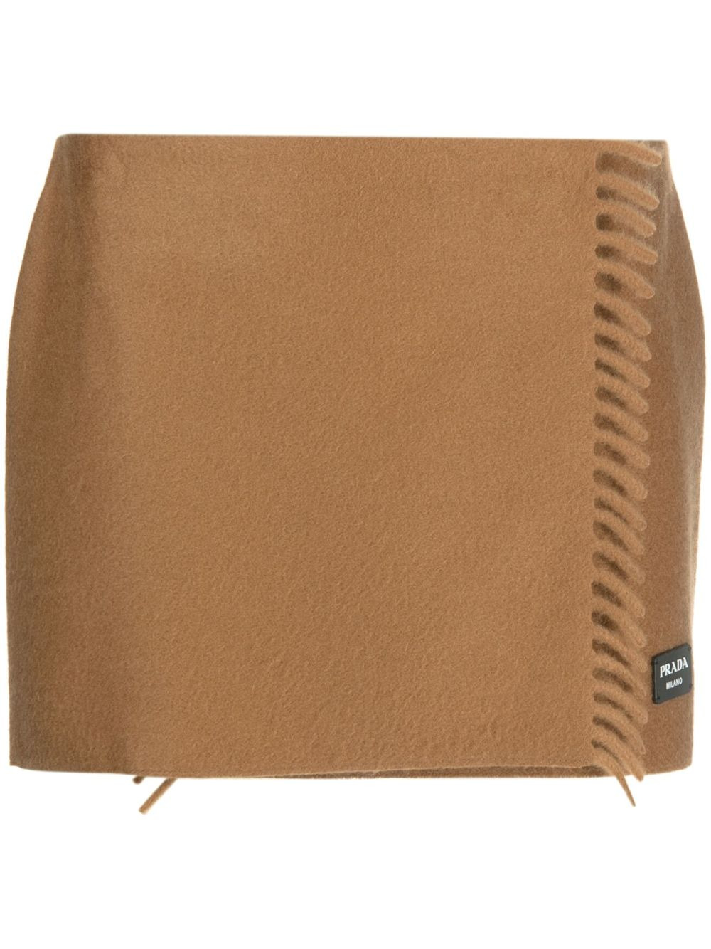Prada Women Wraparound Cashmere Miniskirt - 1