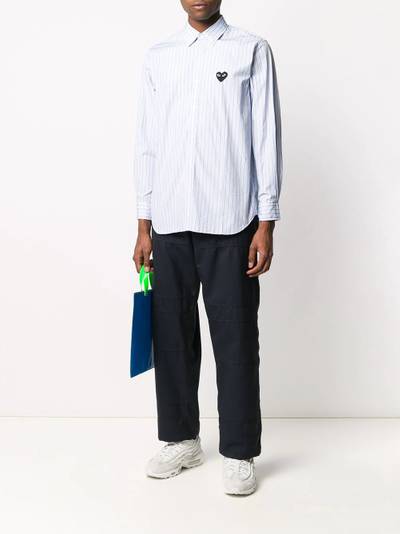 Comme des Garçons PLAY heart patch striped shirt outlook