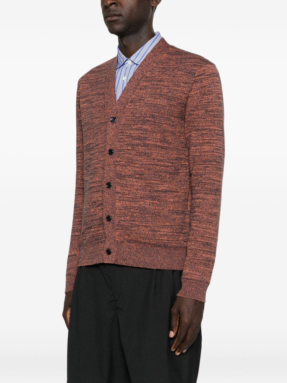 button-front speckled cardigan - 3