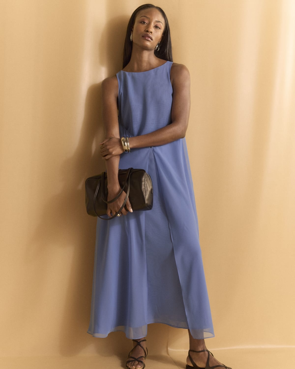 Sleeveless Techno Georgette Maxi Dress - 5