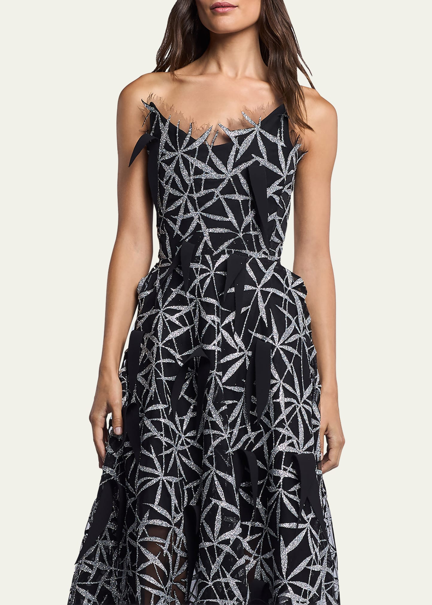 Axis Embellished Strapless Fit-&-Flare Gown - 5