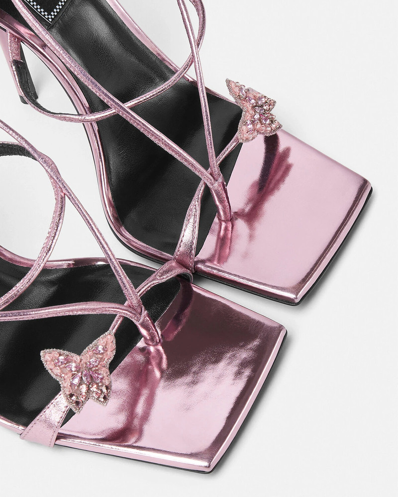 Crystal Butterflies Metallic Sandals 3