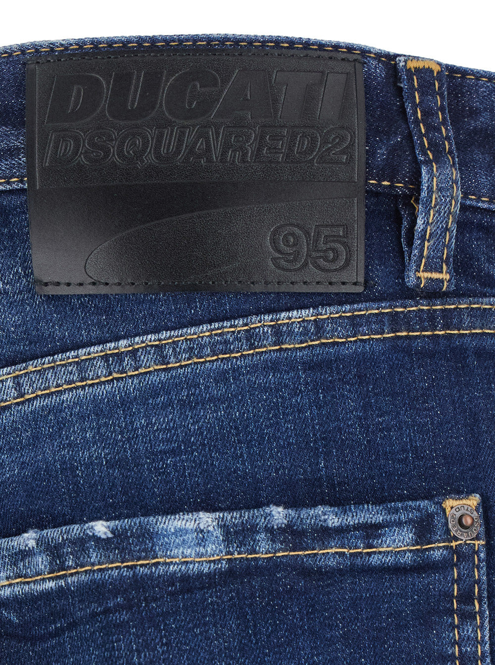 Dsquared2 Men 'Ducati X D2' Blue Jeans With Logo Patch On The Rear And Belt Loops In Denim Man - 3
