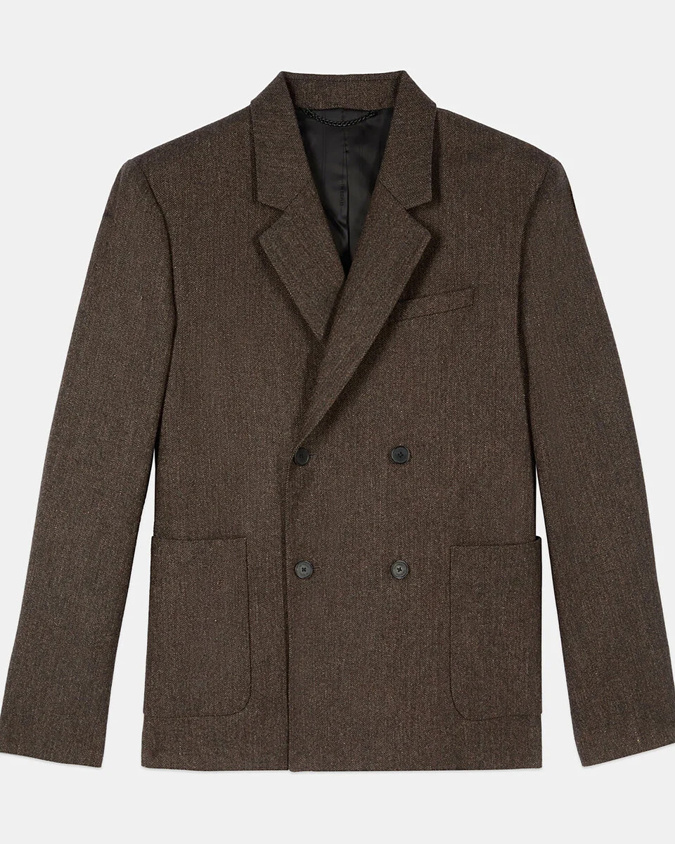 BROWN WOOL SUIT JACKET - 1