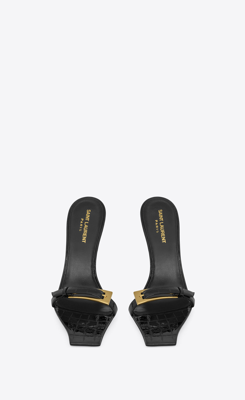 lee mules in crocodile-embossed leather 2