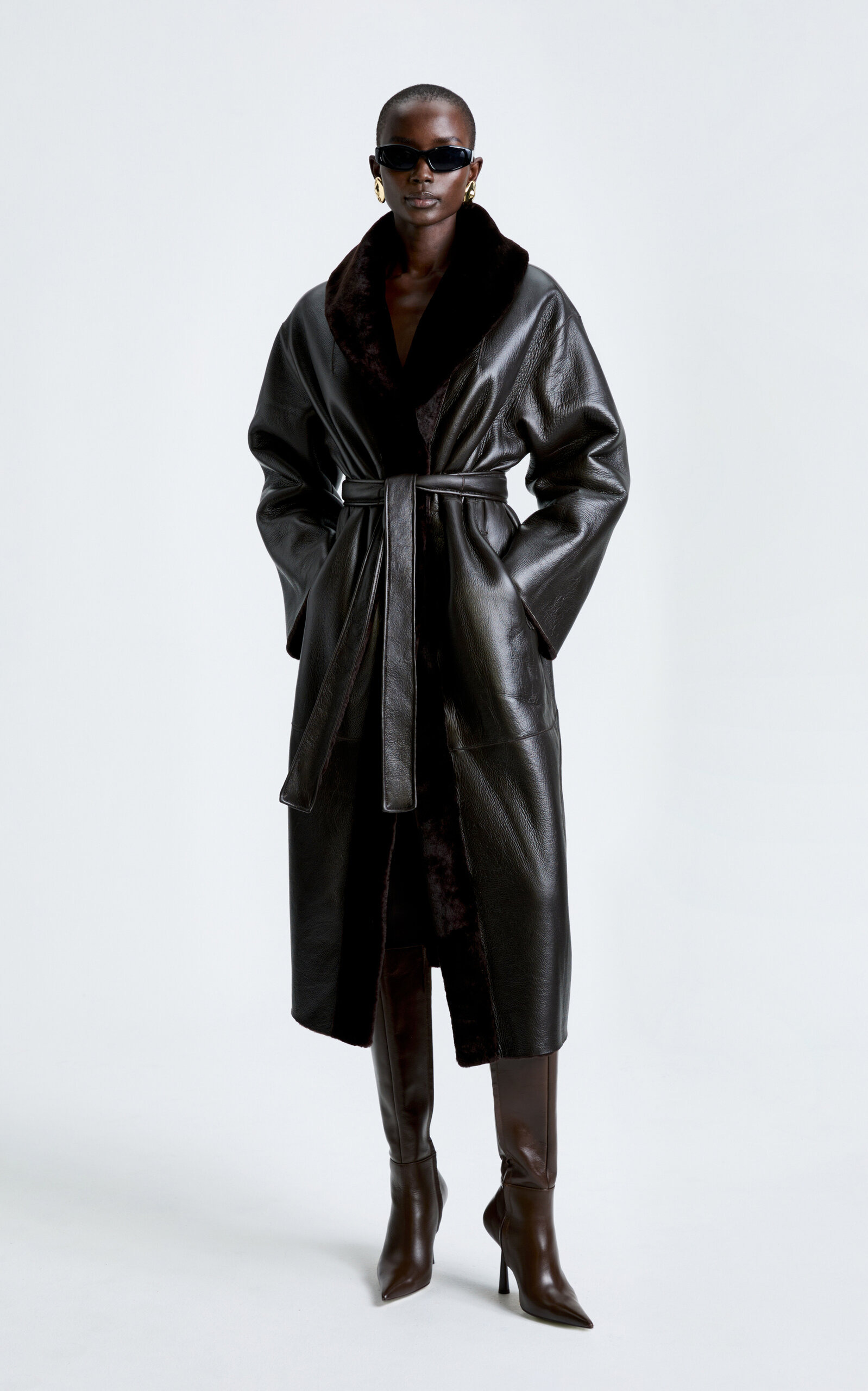 Imani Shearling Coat brown - 3