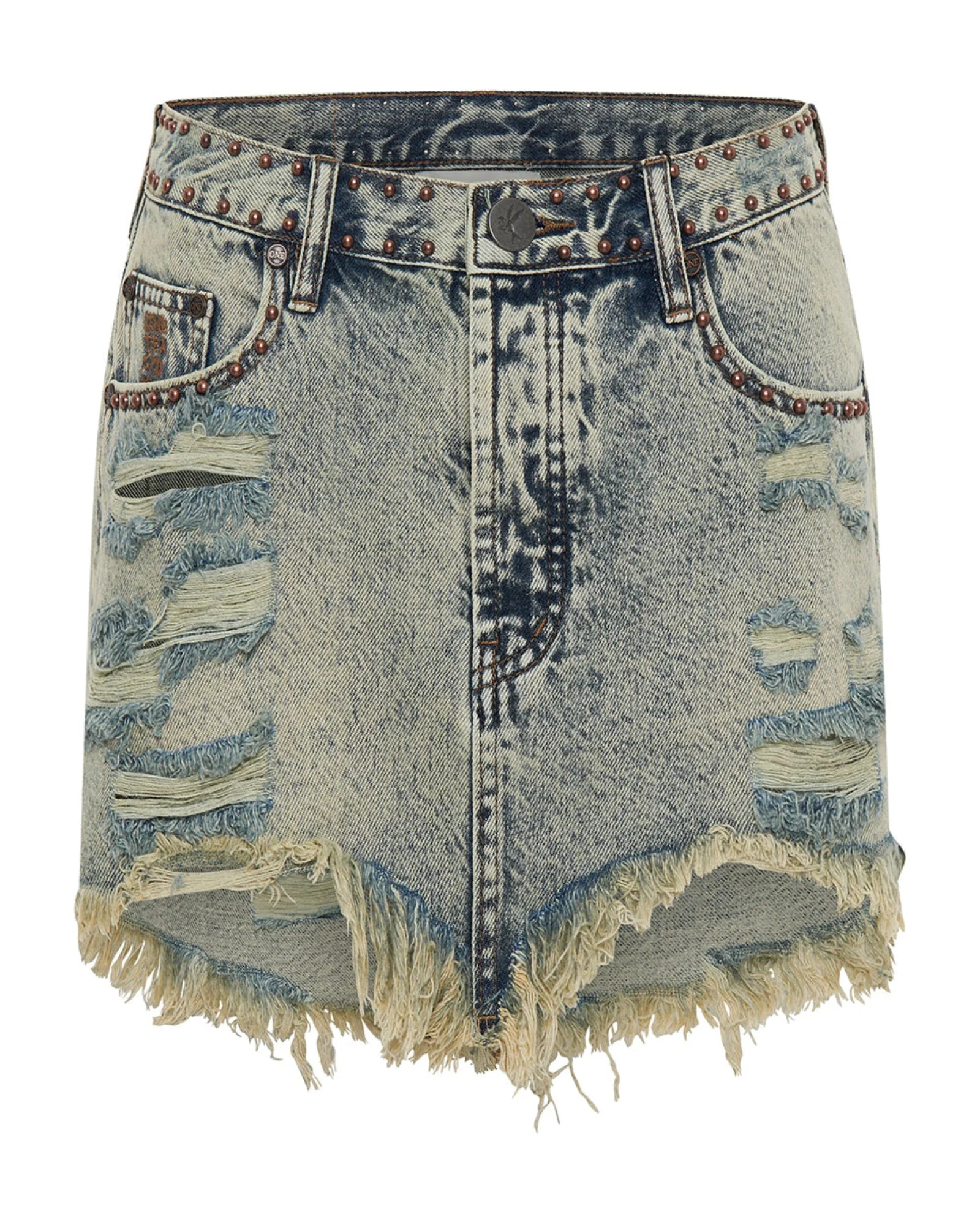 Junkyard Mini Denim Skirt - Blue Dust - 1