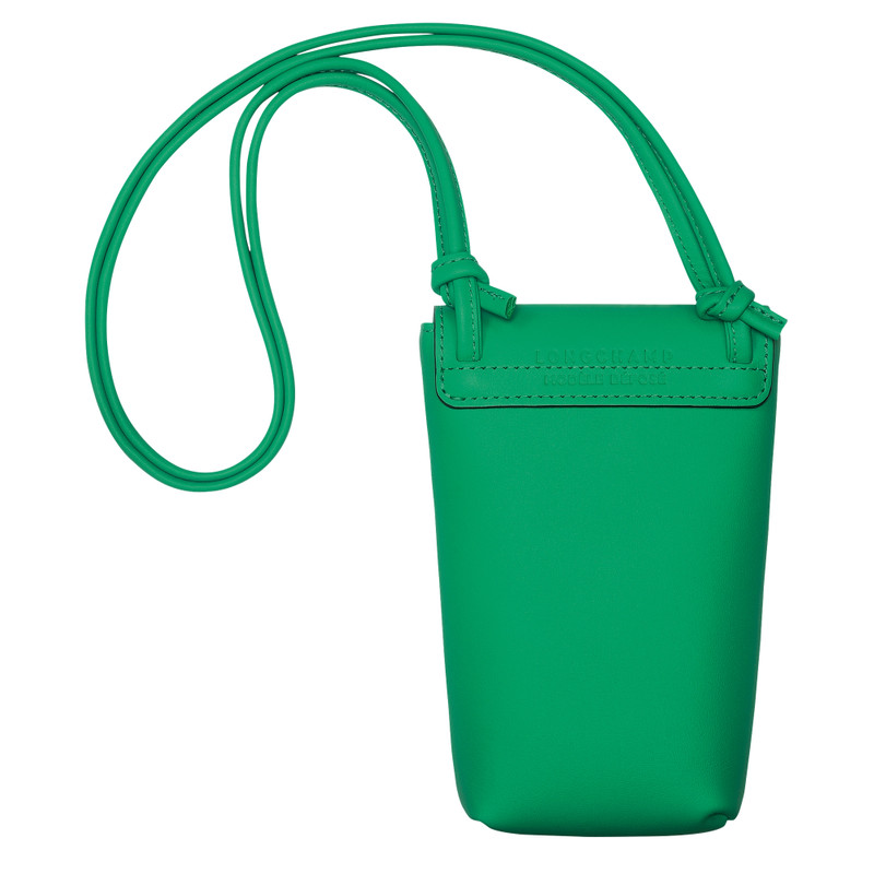 Le Pliage Xtra Phone case with leather lace Green - Leather 4