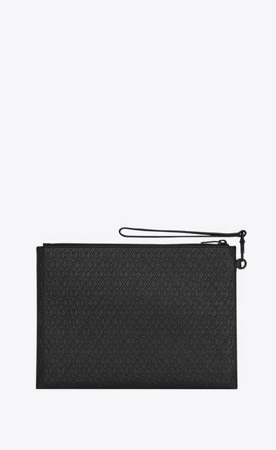 SAINT LAURENT le monogramme zipped tablet holder in saint laurent embossed smooth leather outlook