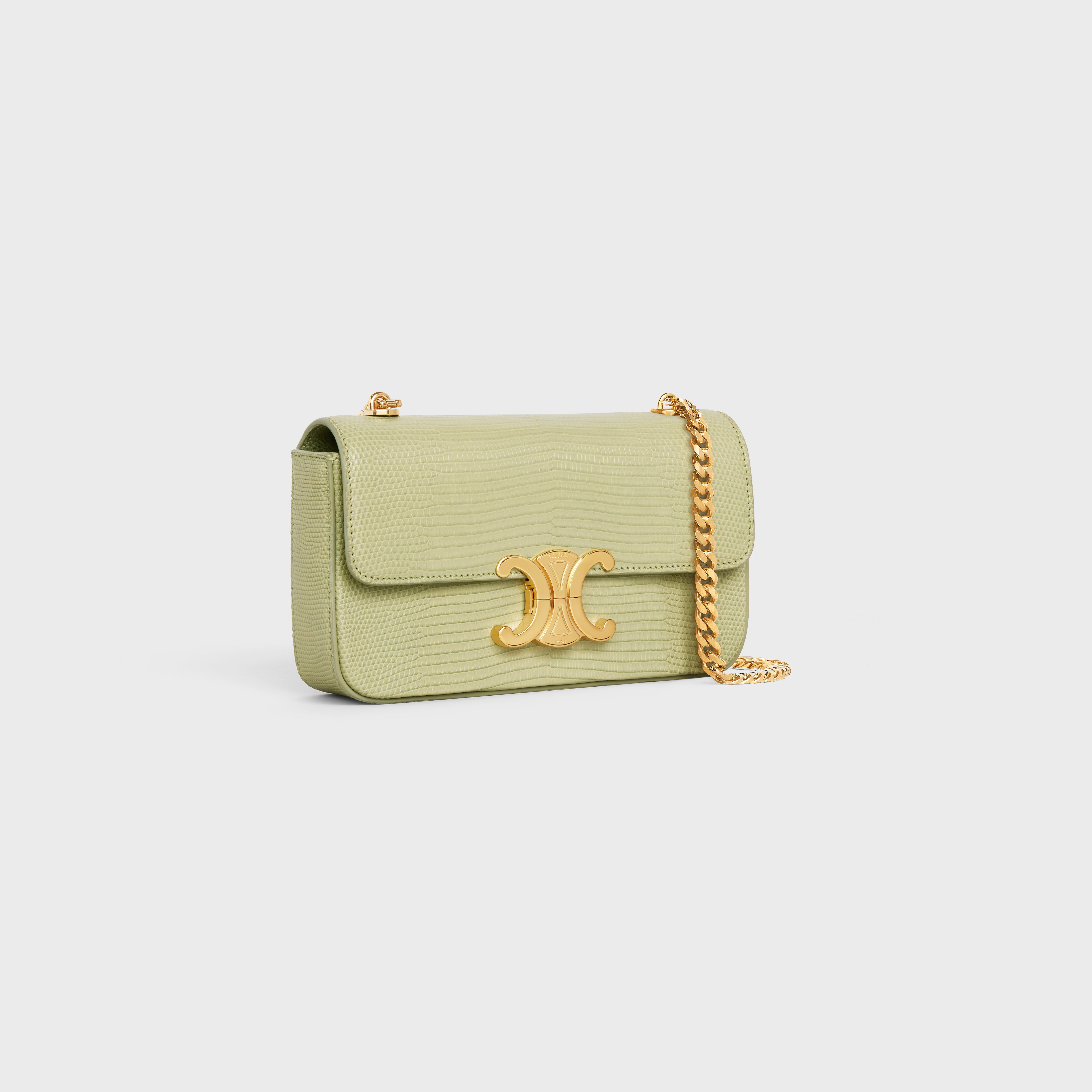 CHAIN SHOULDER BAG triomphe in lizard - 2
