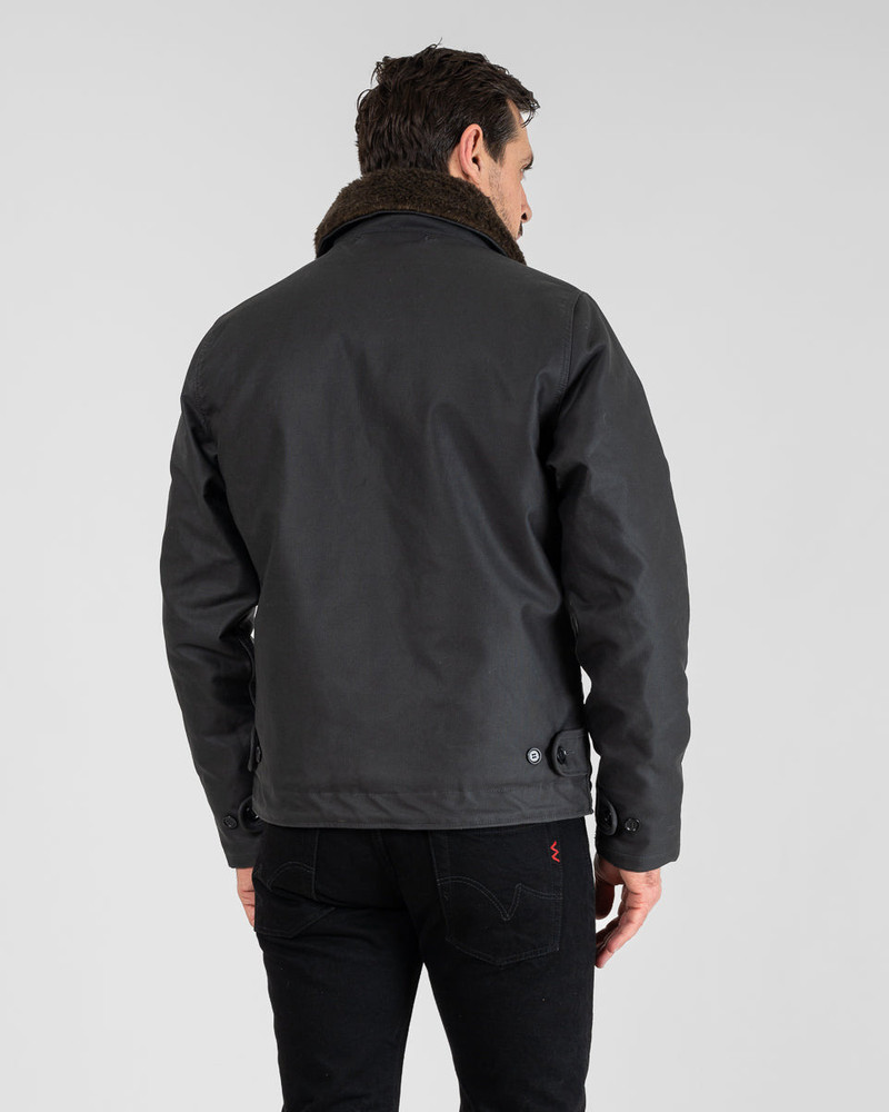 OILED WHIPCORD N1 DECK JACKET - BLACK 3