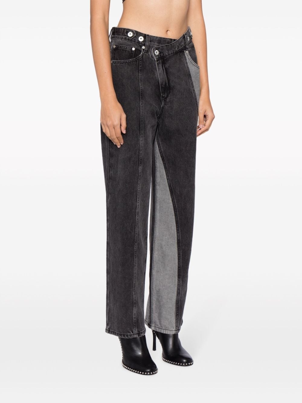 logo-patch cotton straight-leg trousers - 3