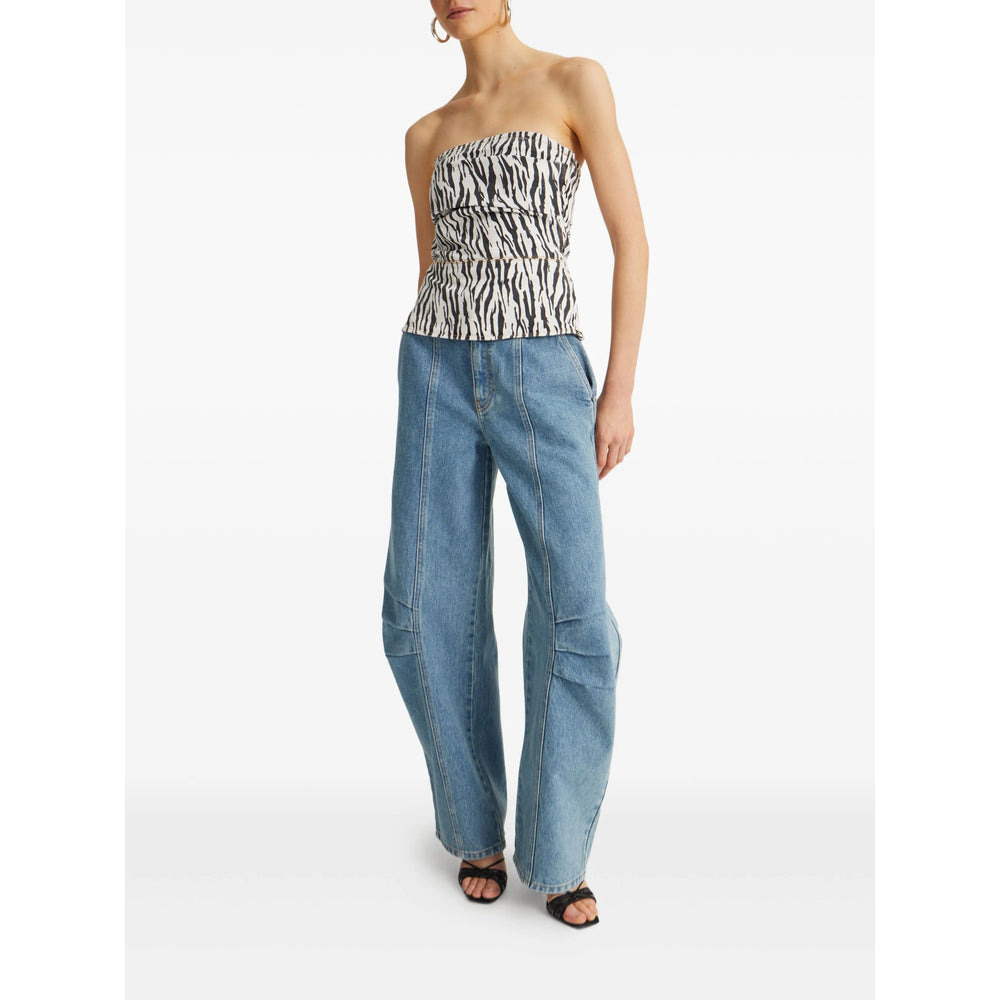 Rotate Blue Trousers - Straight Trousers Women - 2