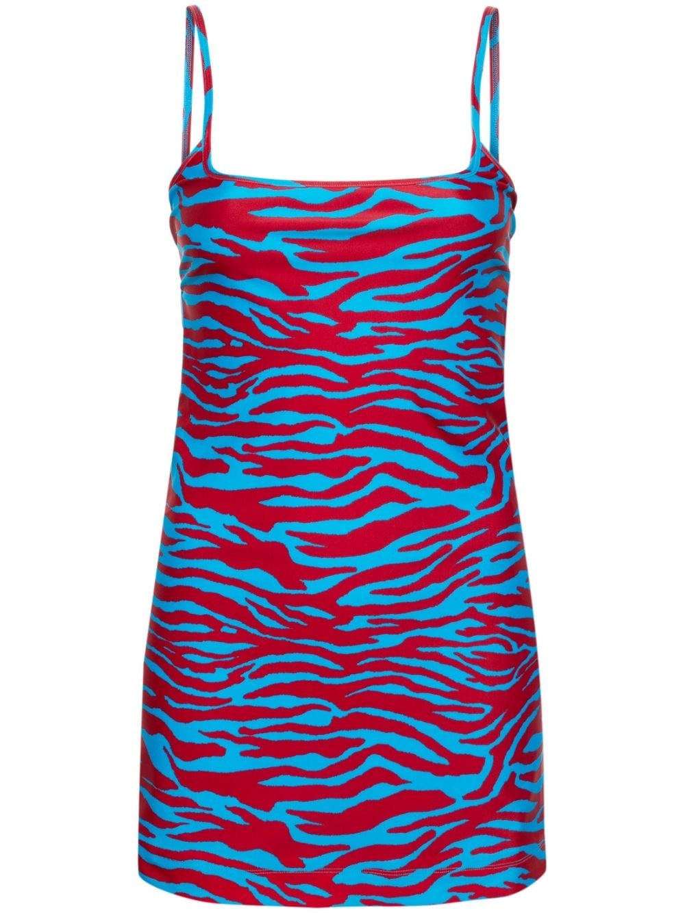 zebra-print open-back minidress - 1