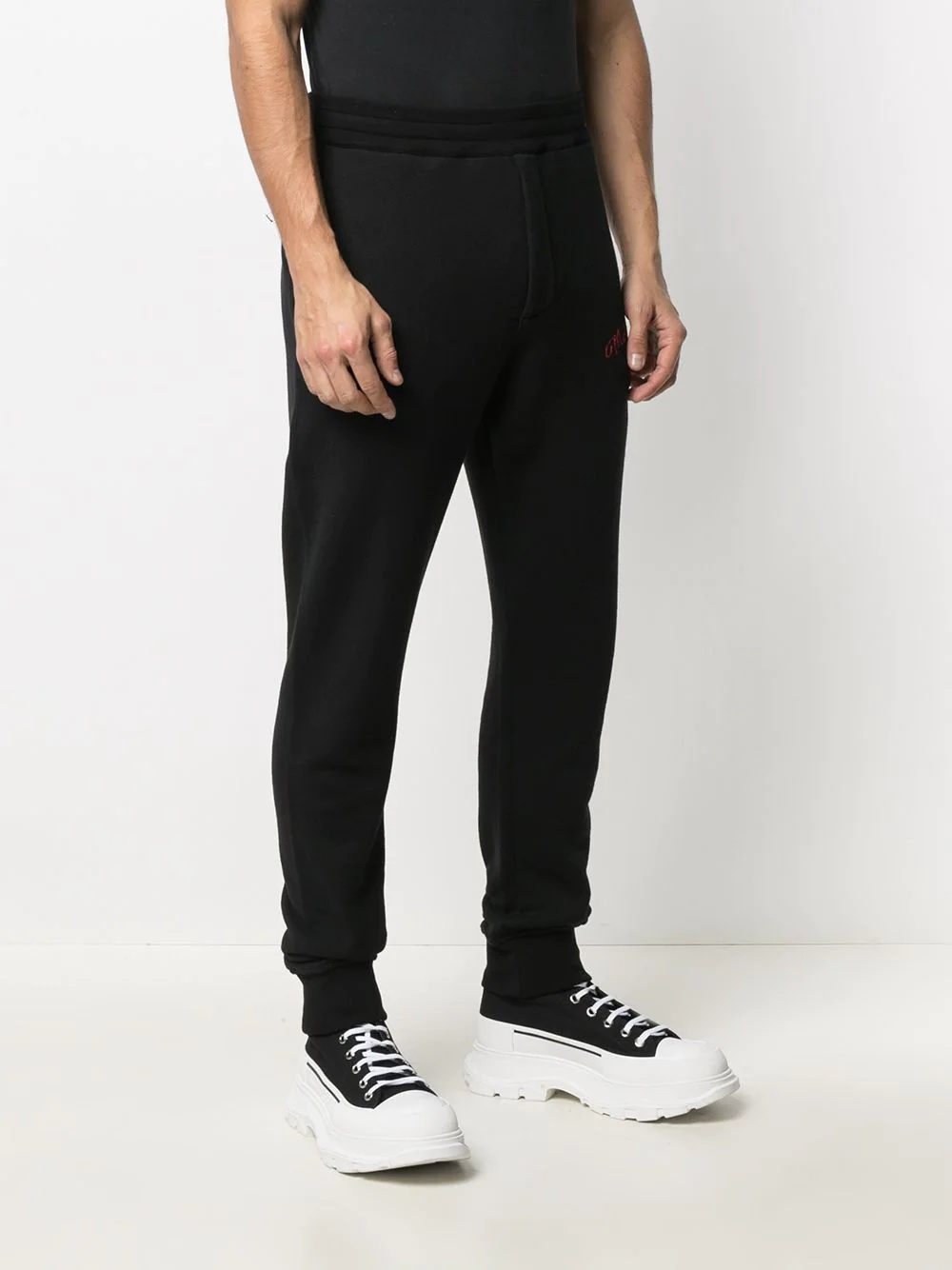 embroidered logo track trousers - 3