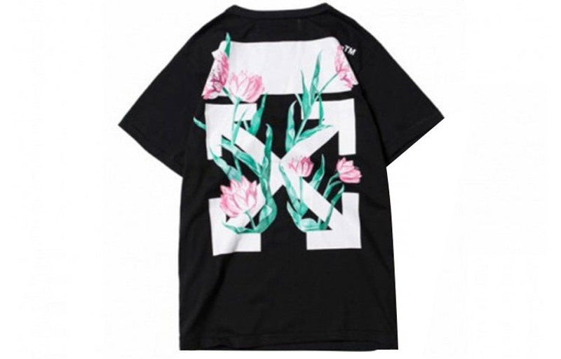 Off-White (WMNS) Off-White Floral Short Sleeve Letter Logo OWAA033S174621811088 outlook
