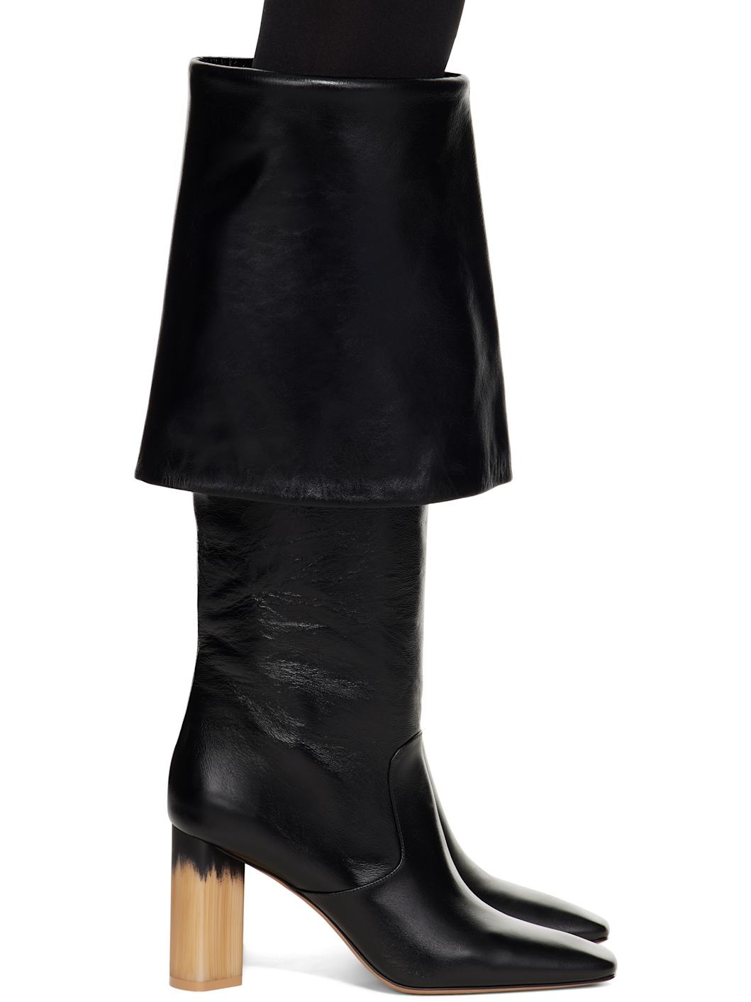 Black Georgia Heeled Tall Boots - 1