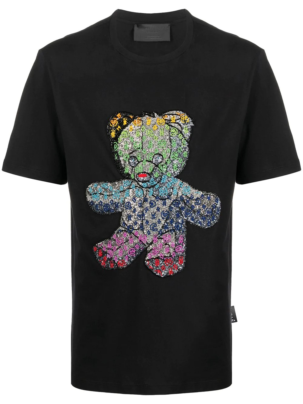 crystal-embellished teddy bear T-shirt - 1