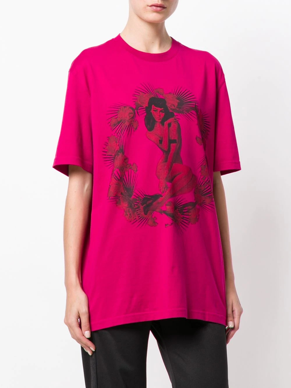 pin-up print T-shirt - 3