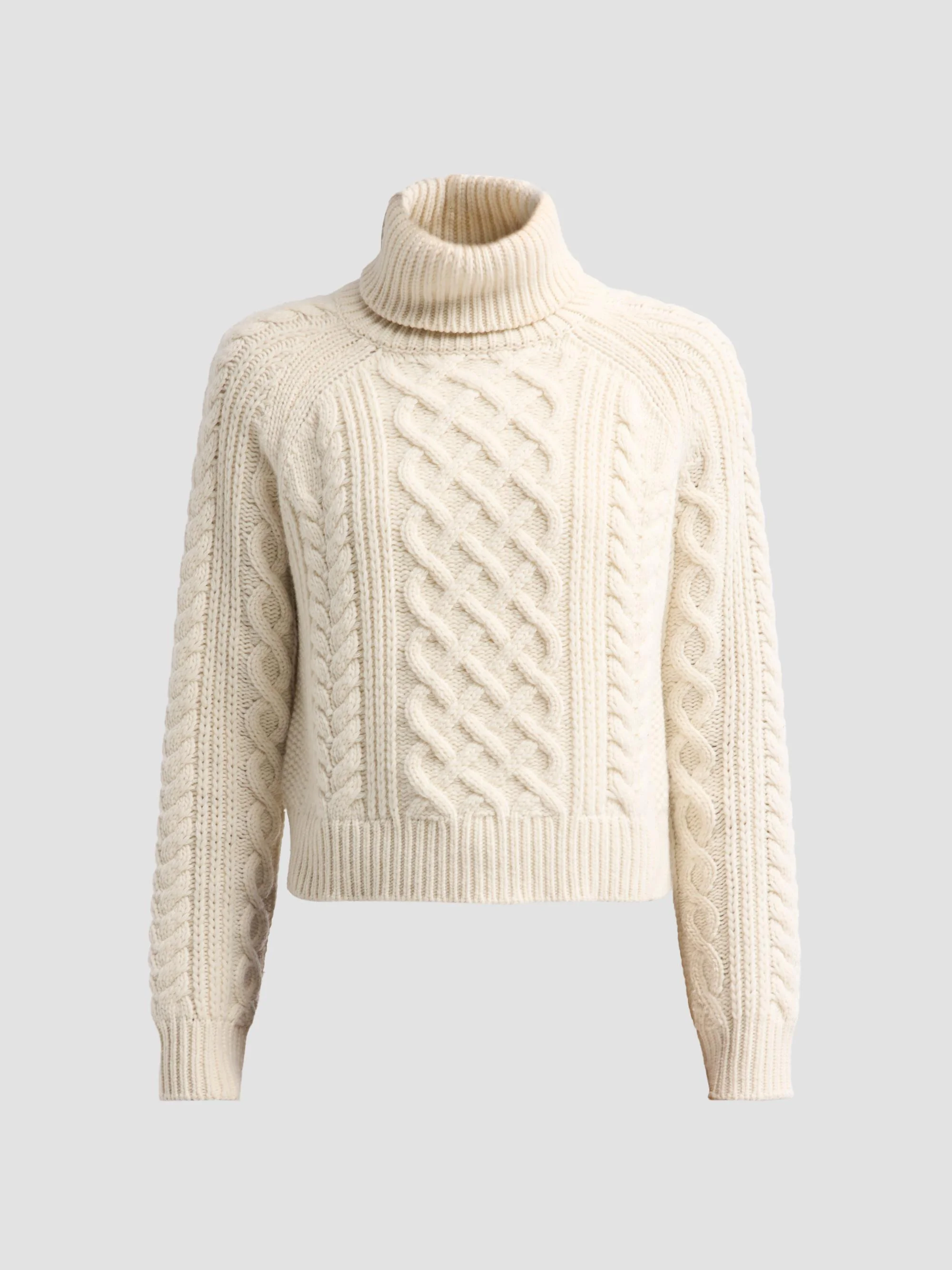 Women's Ezren Wool Cable-Knit Sweater - Ivory - 1
