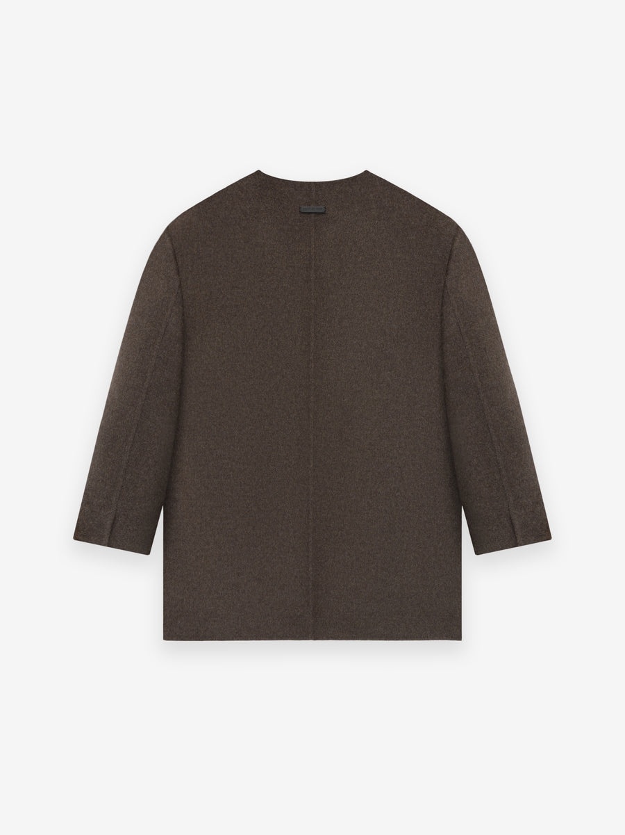 Brushed Wool Cashmere Lapelless Blazer - 2
