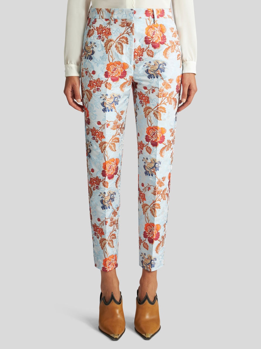 FLORAL JACQUARD TROUSERS - 2