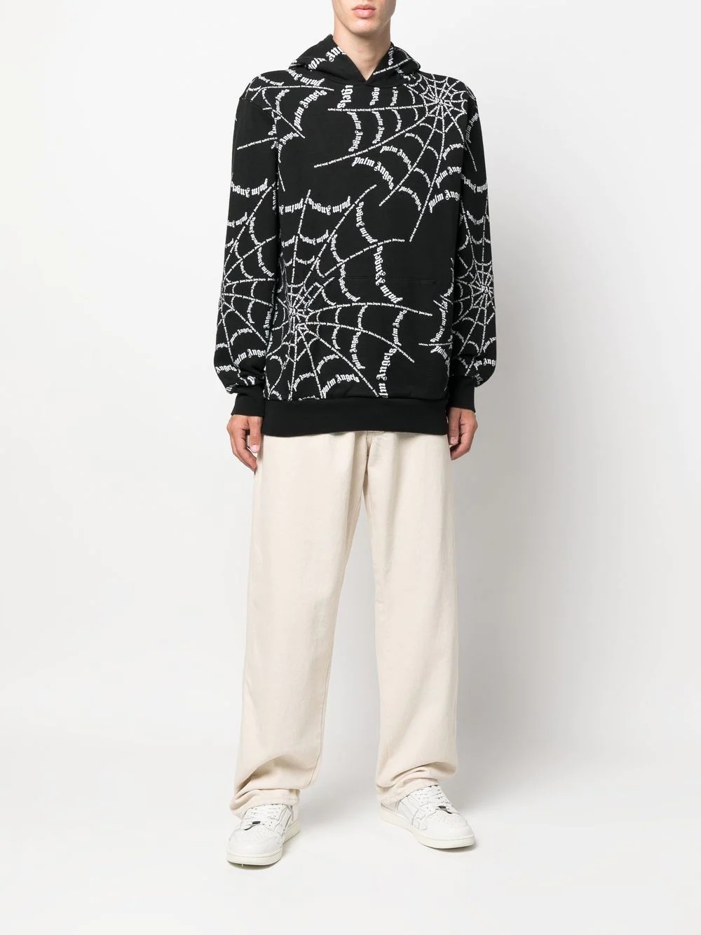 Palm Angels spider web print hoodie farfetch REVERSIBLE