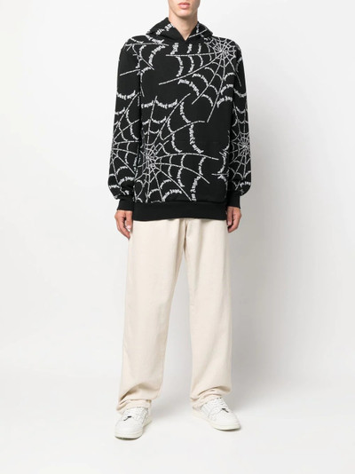 Palm Angels spider web print hoodie outlook