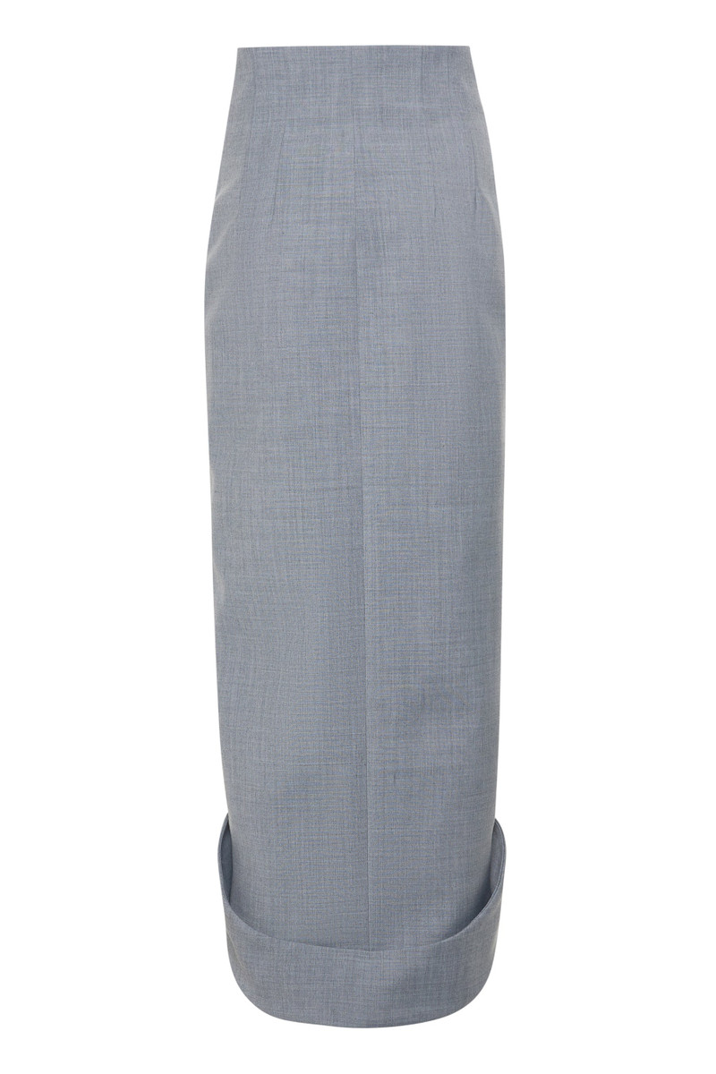 TAILORED SKIRT WITH JACKET COLLAR AT HEM GREY MELANGE 10