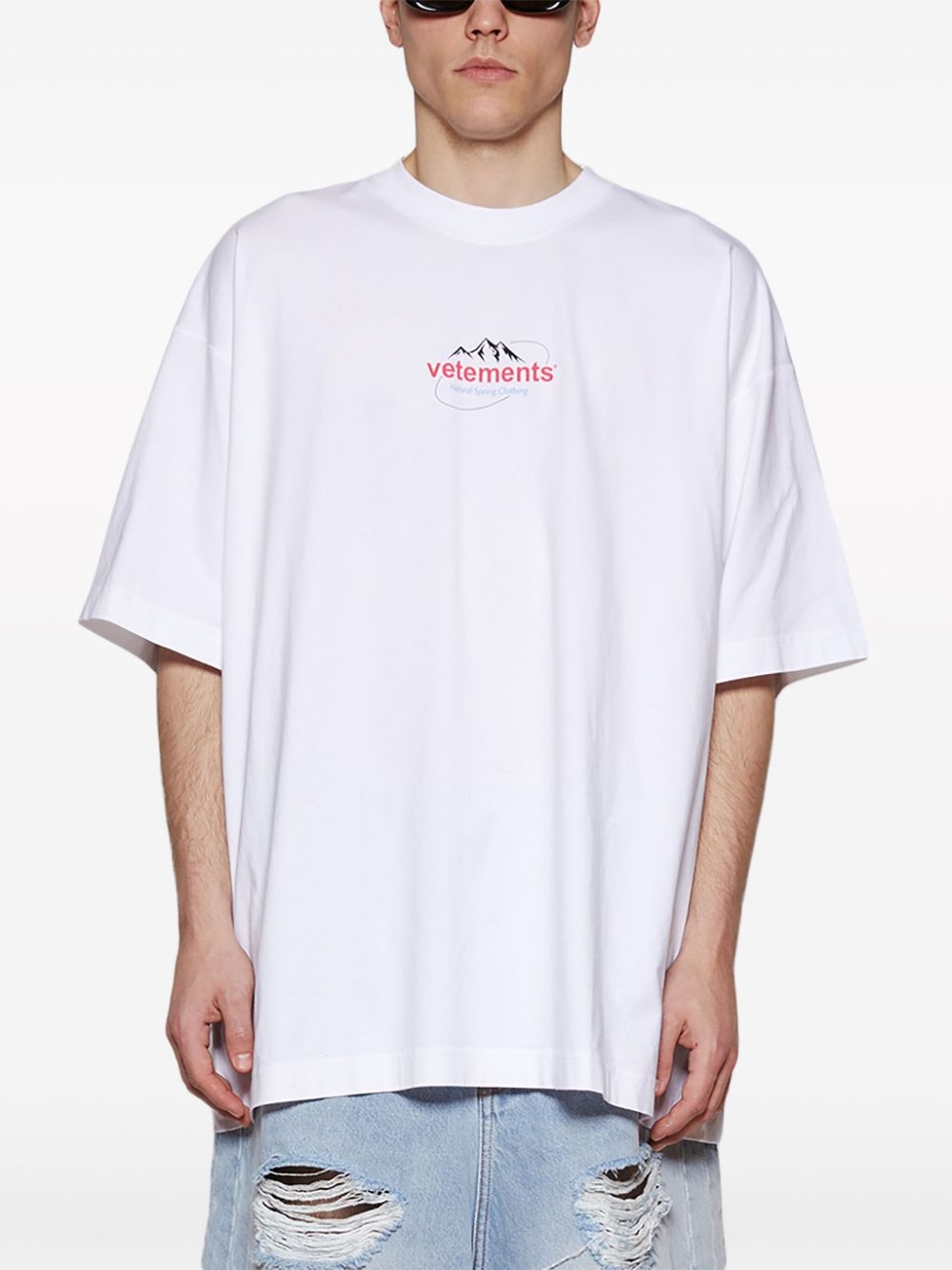 logo-print cotton T-shirt - 3