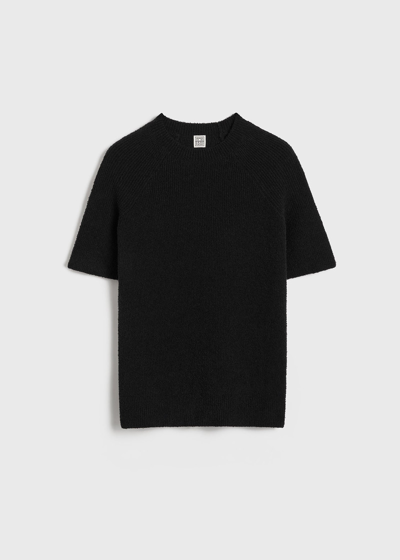 Raglan-sleeve terry knit black - 1
