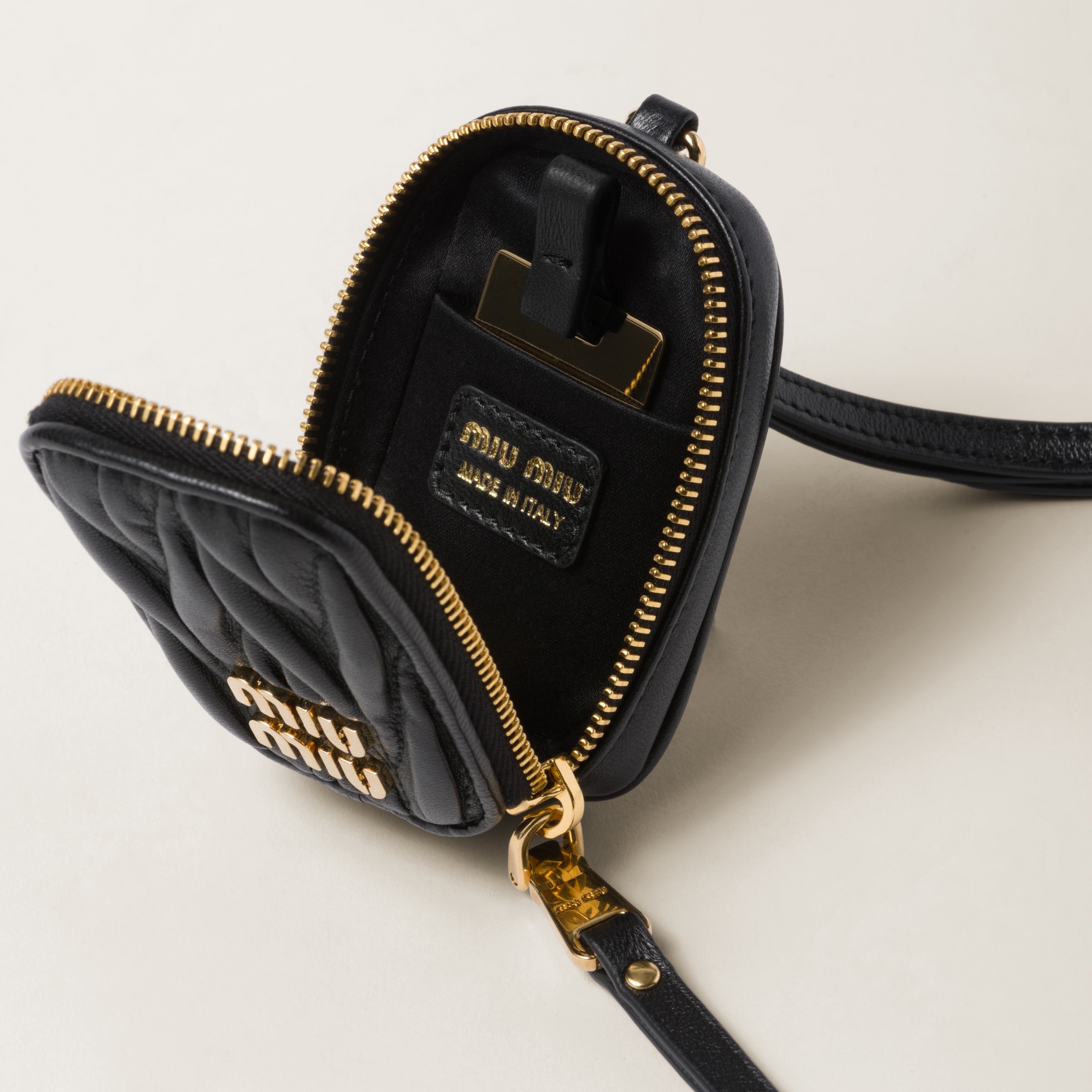 Matelassé nappa leather mini-pouch with mirror - 2